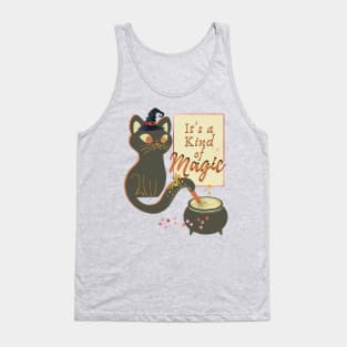 Halloween Wizard Black Cat Tank Top